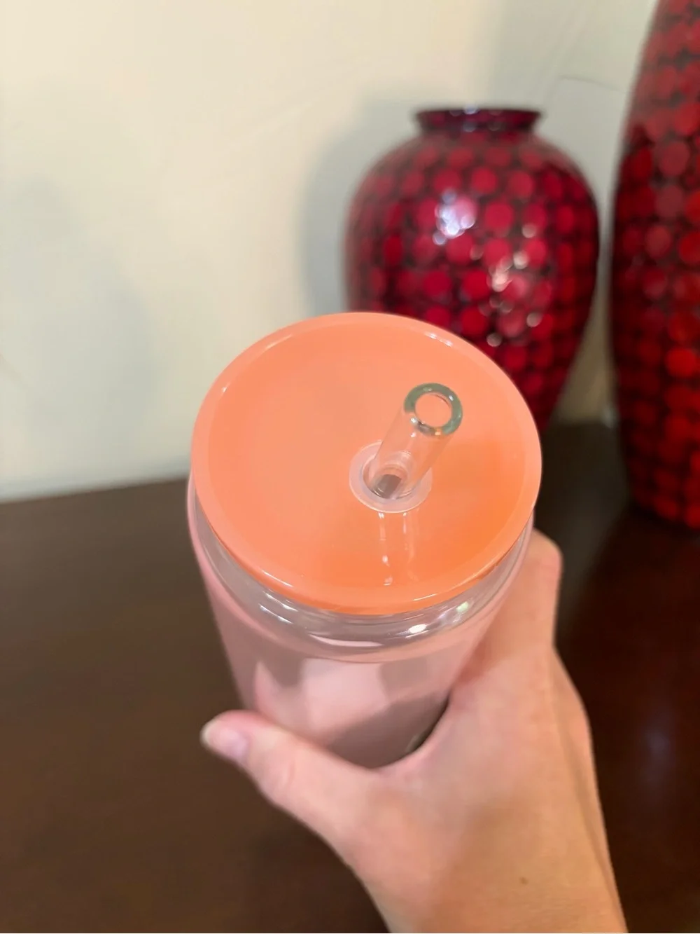 kate spade Pink 'Chilled' 20 oz Glass Tumbler with Straw
